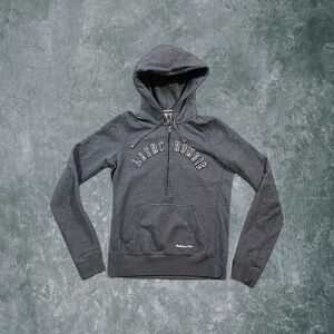 Vintage Y2K Abercrombie & Fitch Dark Gray Half Zip Hoodie Women’s Size Medium